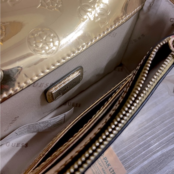 guess walk of fame gold mini crossbody bag - Picture 7 of 10